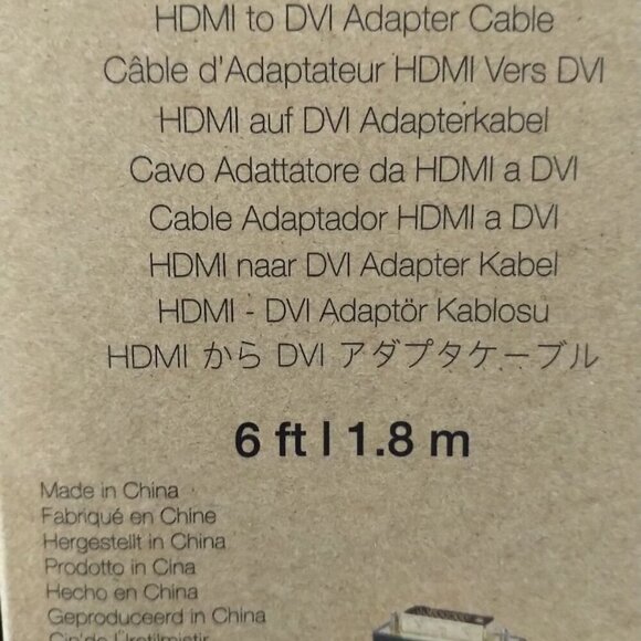 🎁Free 🎁 NWT HDMI A to DVI Adapter Cable, Bi-Directional 1080p Gold Plated 6 ft - Picture 7 of 16